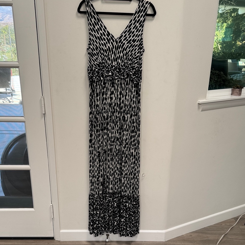 Plenty by Tracy Reese Black and White Patterned Maxi Dress